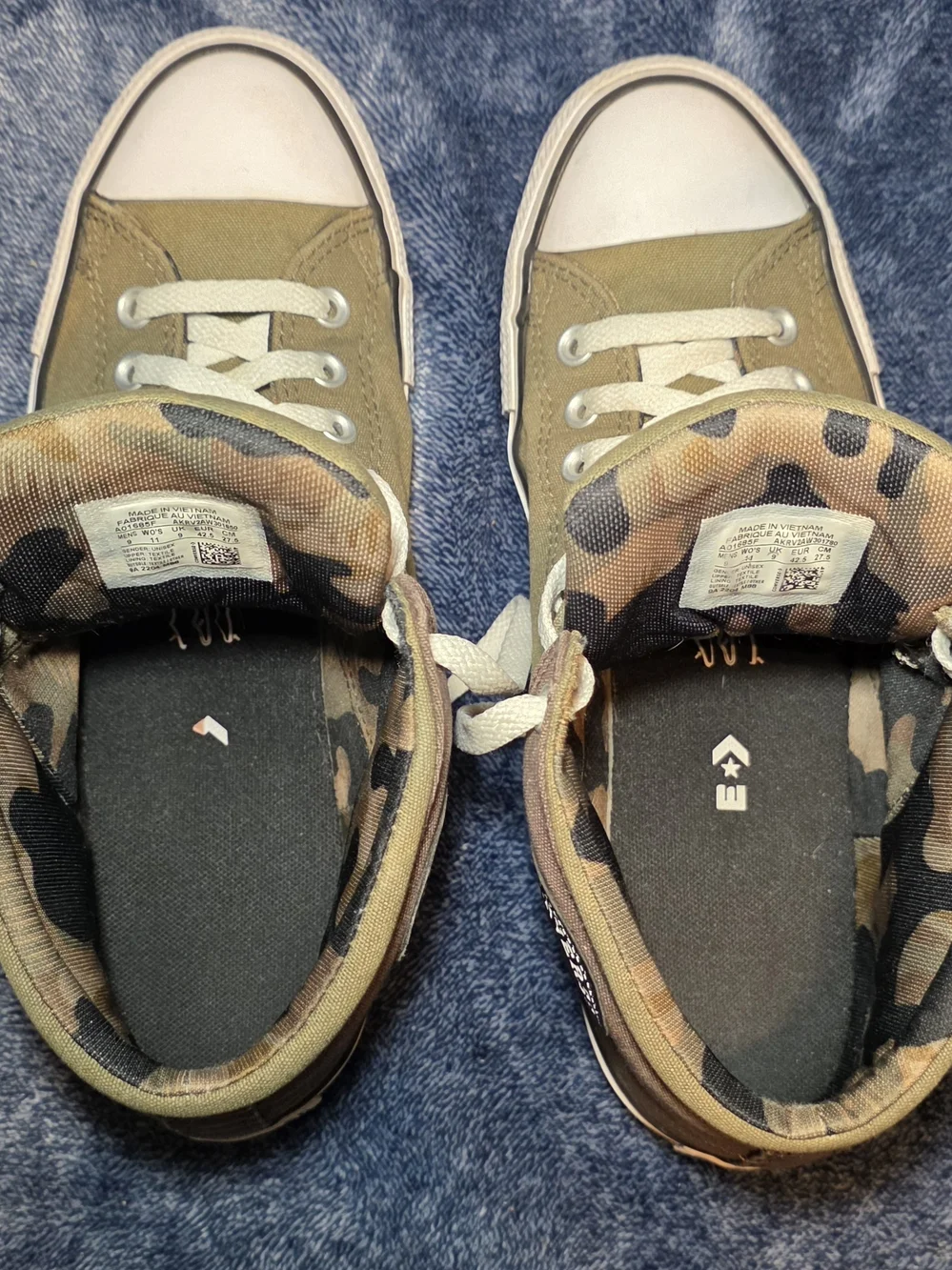 Converse Olive and Brown High-Top Canvas Sneakers "Vintage Cargo" - Picture 5 of 7